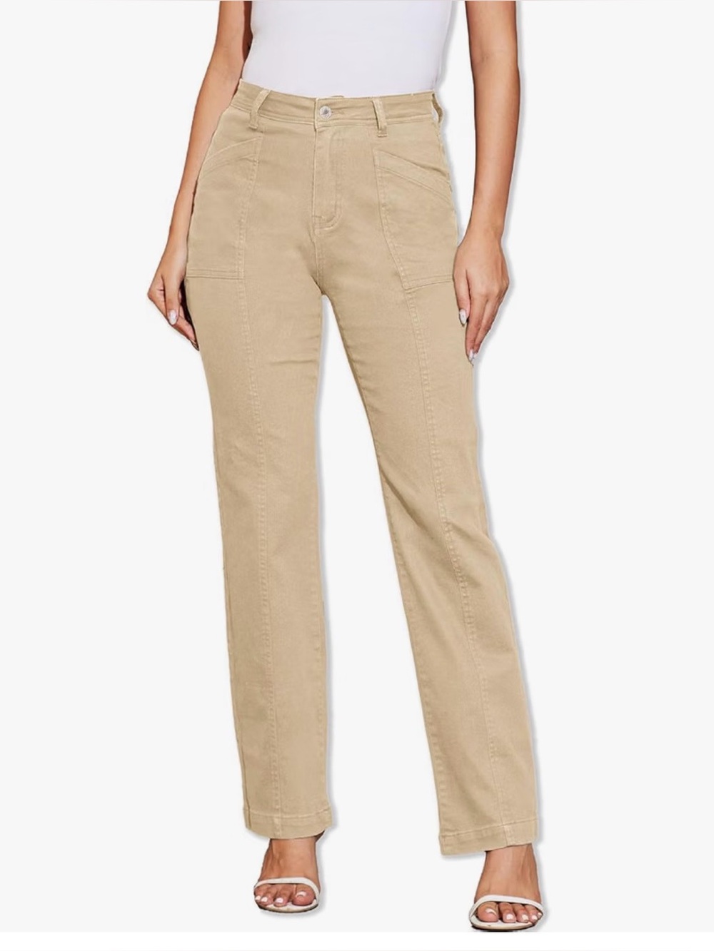 Rasutina Women’s High-Waisted Stretchy Cargo Pants